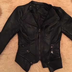 Romeo & Juliet Couture black faux leather jacket.